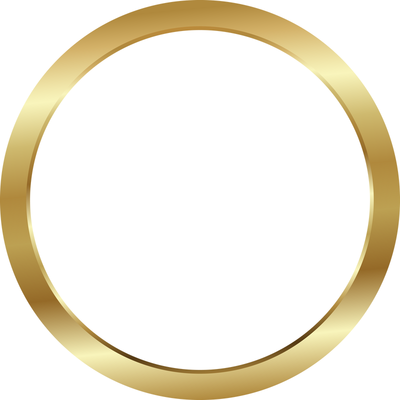 Gold Circle, Realistic Metal Button