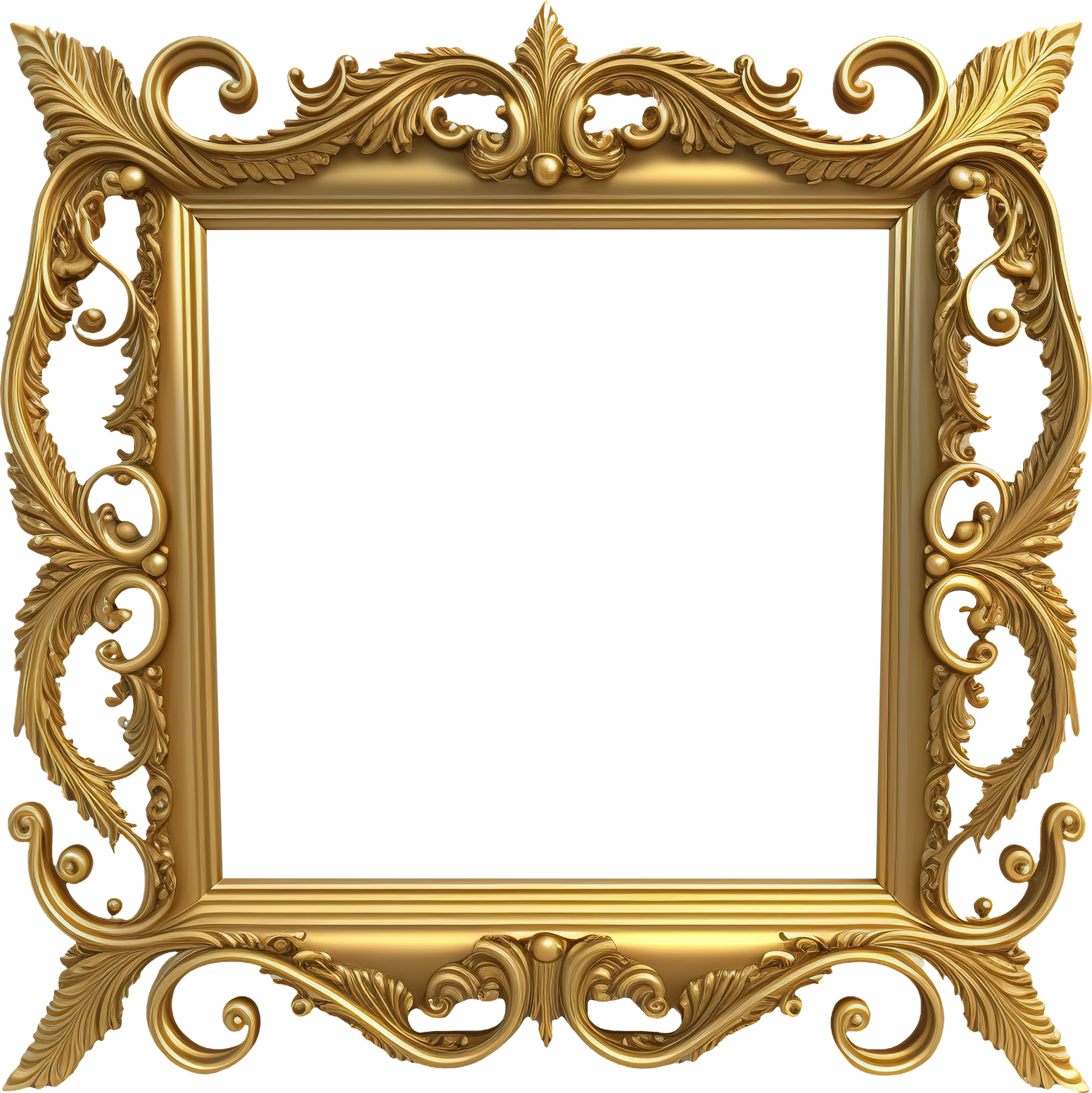 Gold Photo Frame with Corner Beauty Line